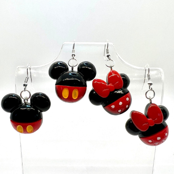 Mickey & Minnie Mouse Earrings - Disney Inspired Earrings - Mickey Ears - Picture 1 of 10